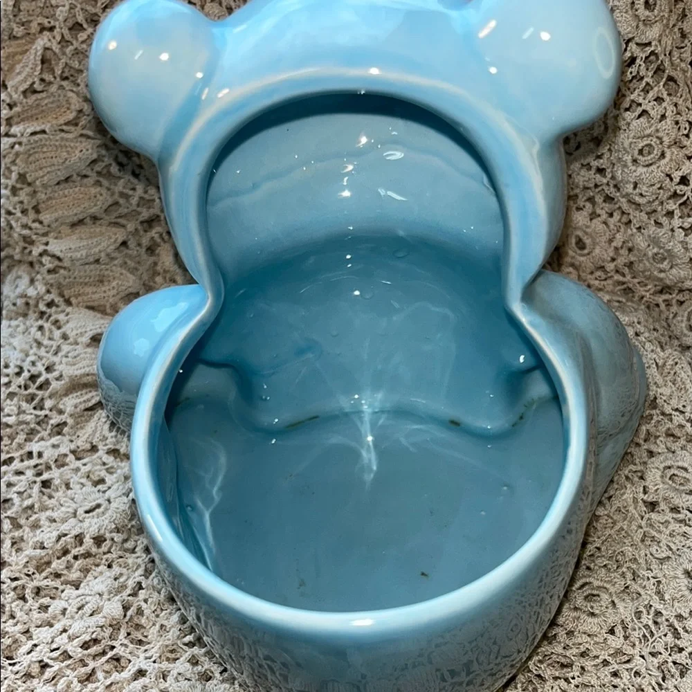 Vintage Blue Inarco Ceramic Bear‎ Planter Nursery Figurine